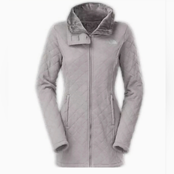 The North Face Jackets & Blazers - The North Face Jacket Caroluna Small Gray Quilted Fleece Button Neck